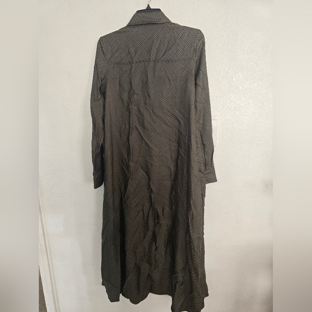 COS Herringbone Maxi Shirt Dress Size 2 In Green - Picture 11 of 14